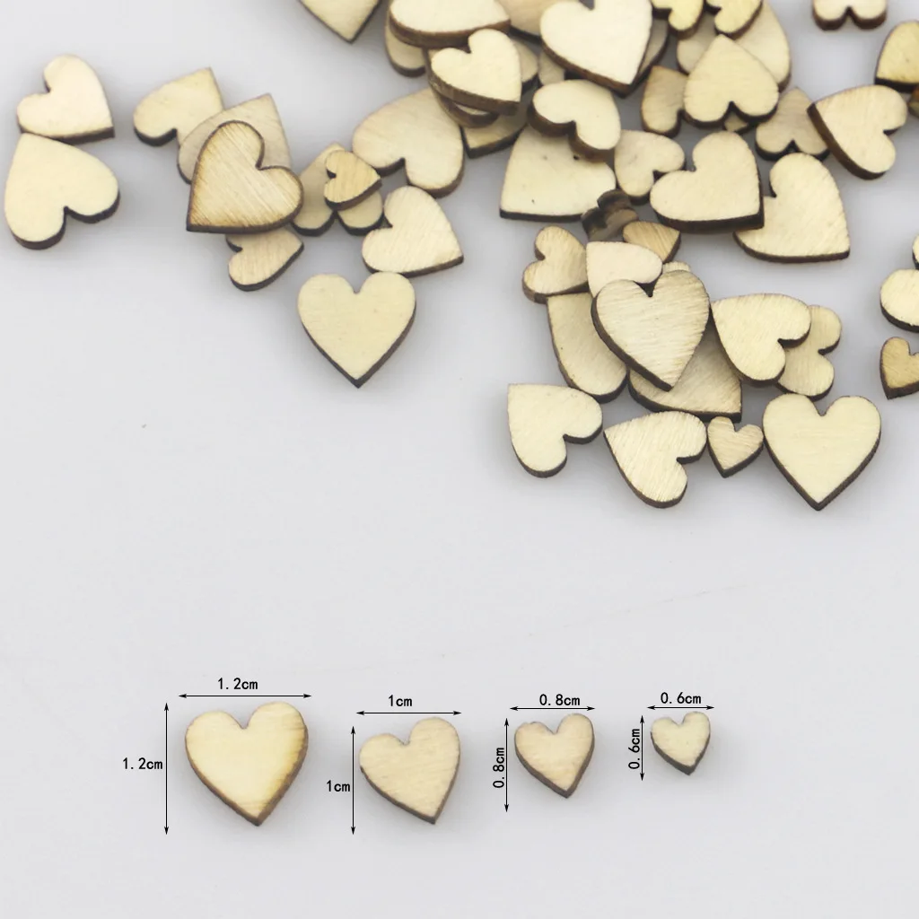 100PCS Mixed Size Blank Wood Heart Embellishments Wood Heart Slices for  Wedding, Valentine, DIY, Arts, Crafts, Card Making - AliExpress
